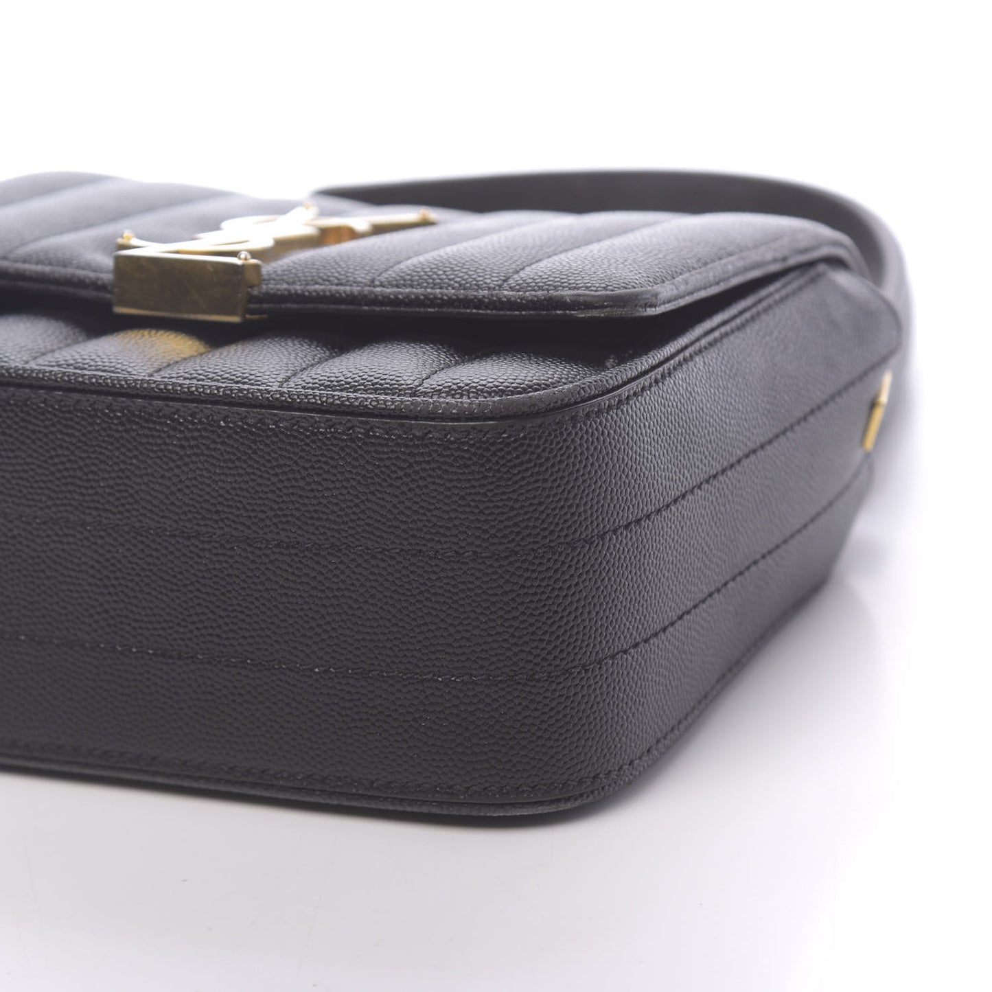 Grain De Poudre Matelasse Monogram Small Vicky Chain Bag Black