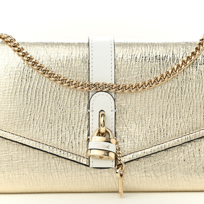 Chloe Metallic Textured Calfskin Aby Wallet on Chain Gold 8 of 11