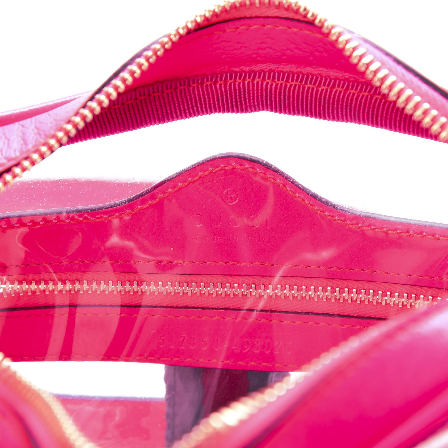 Gucci Vinyl Web Mini Ophidia Transparent Shoulder Bag Fluorescent Fuchsia 5 of 10