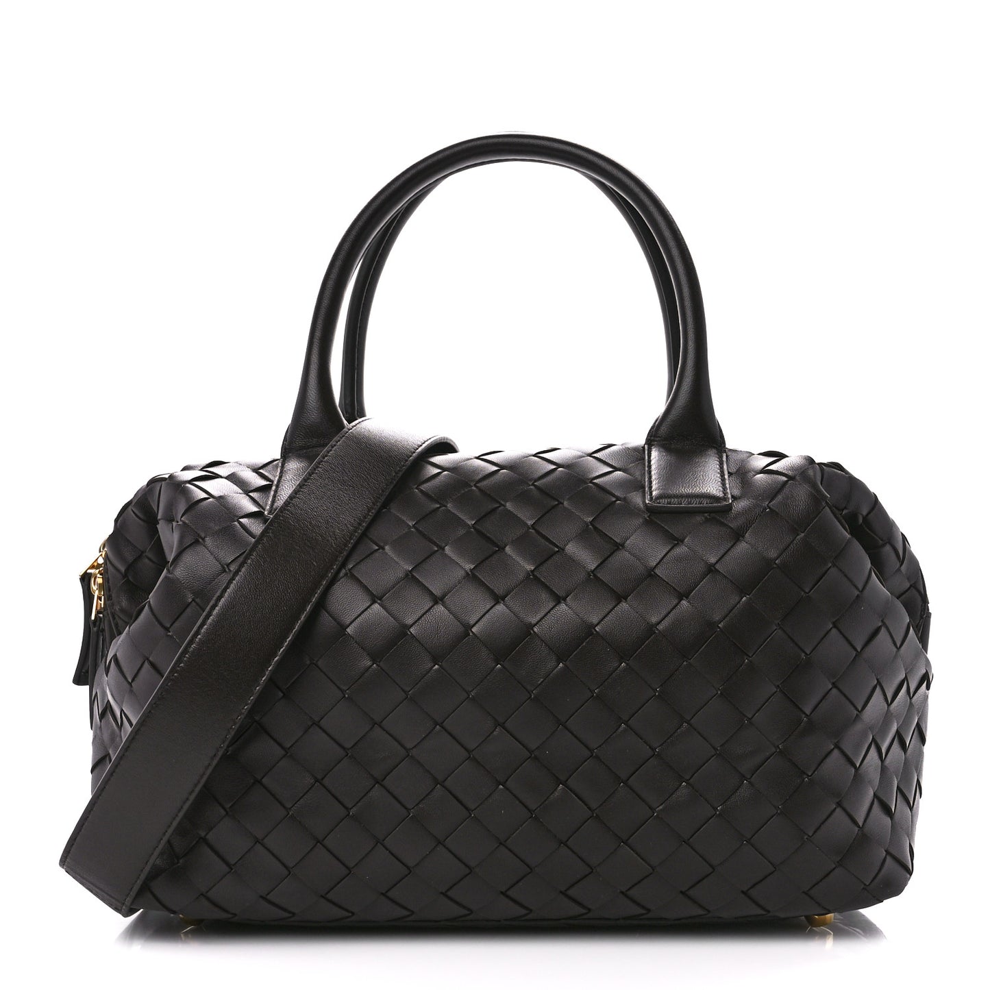 Nappa Intrecciato Bauletto Ebano