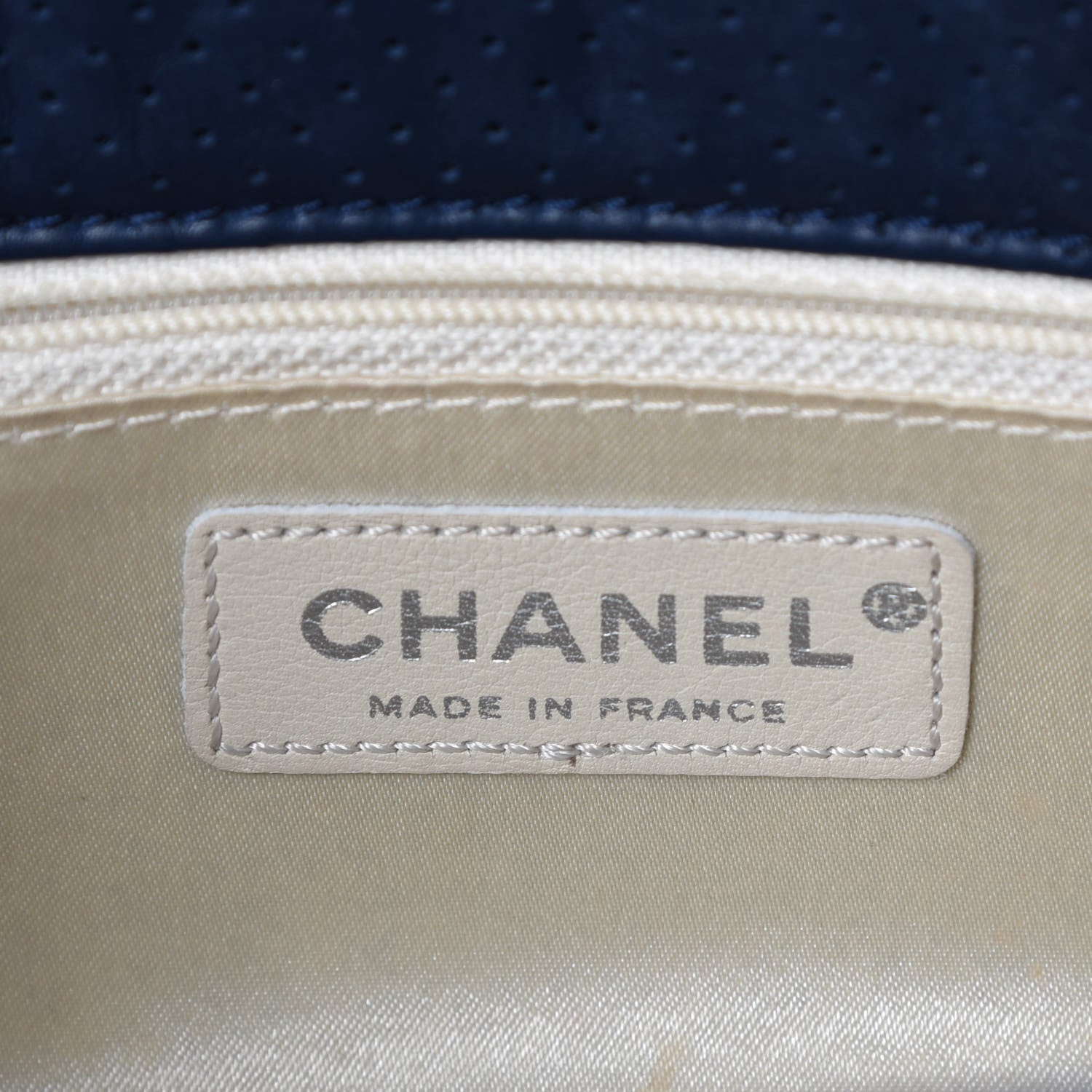 Chanel Calfskin Perforated 50's Satchel Marine Fonce 8 of 10