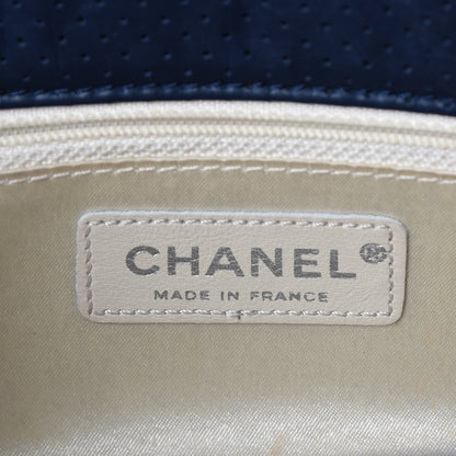 Chanel Calfskin Perforated 50's Satchel Marine Fonce 8 of 10