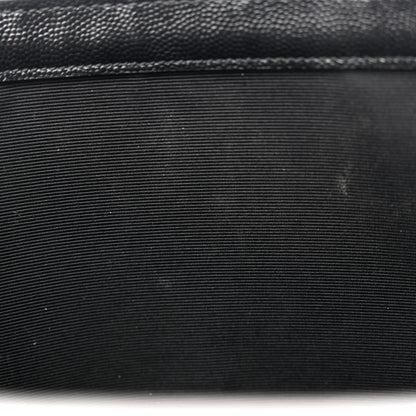 Saint Laurent Grain De Poudre Textured Mixed Matelasse Large Triquilt Monogram Monochrome Satchel Black 11 of 13