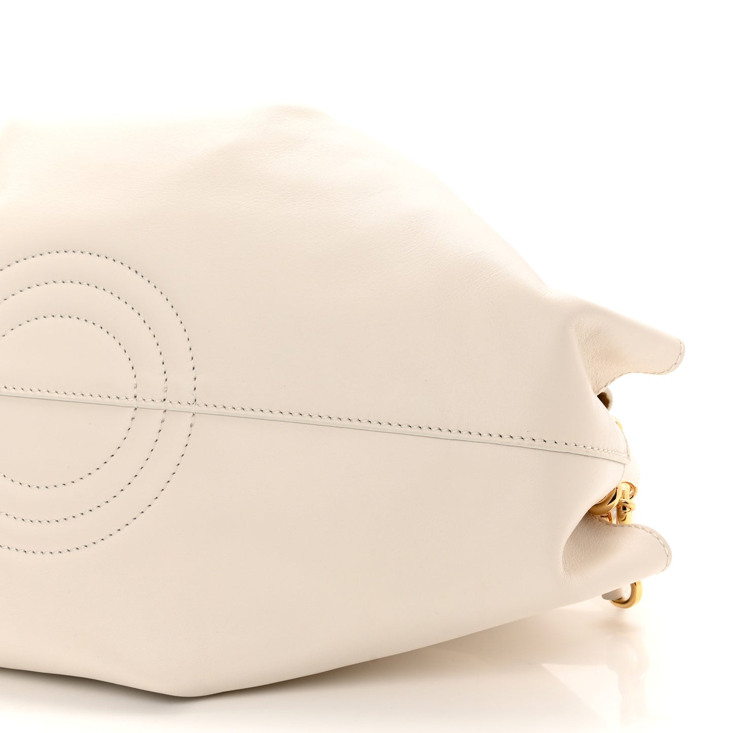 Shiny Nappa Calfskin Small Paseo Bag With Chain Soft White