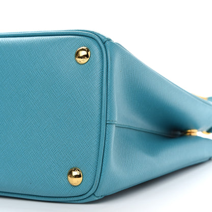 Prada Saffiano Lux Small Double Zip Tote Turchese 7 of 7