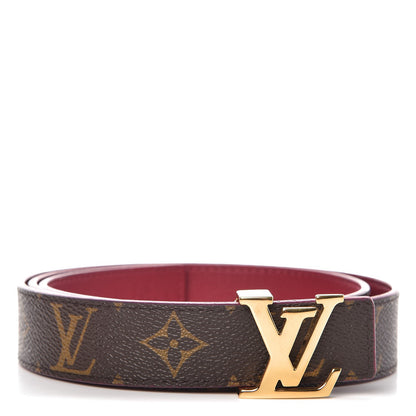 Louis Vuitton Monogram Calfskin 30mm LV Initiales Reversible Belt 90 36 Fuchsia 1 of 7