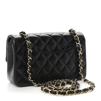 Chanel Lambskin Quilted Mini Rectangular Flap Black 3 of 9