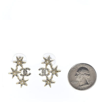 Chanel Crystal Pearl CC Star Earrings Gold 2 of 6