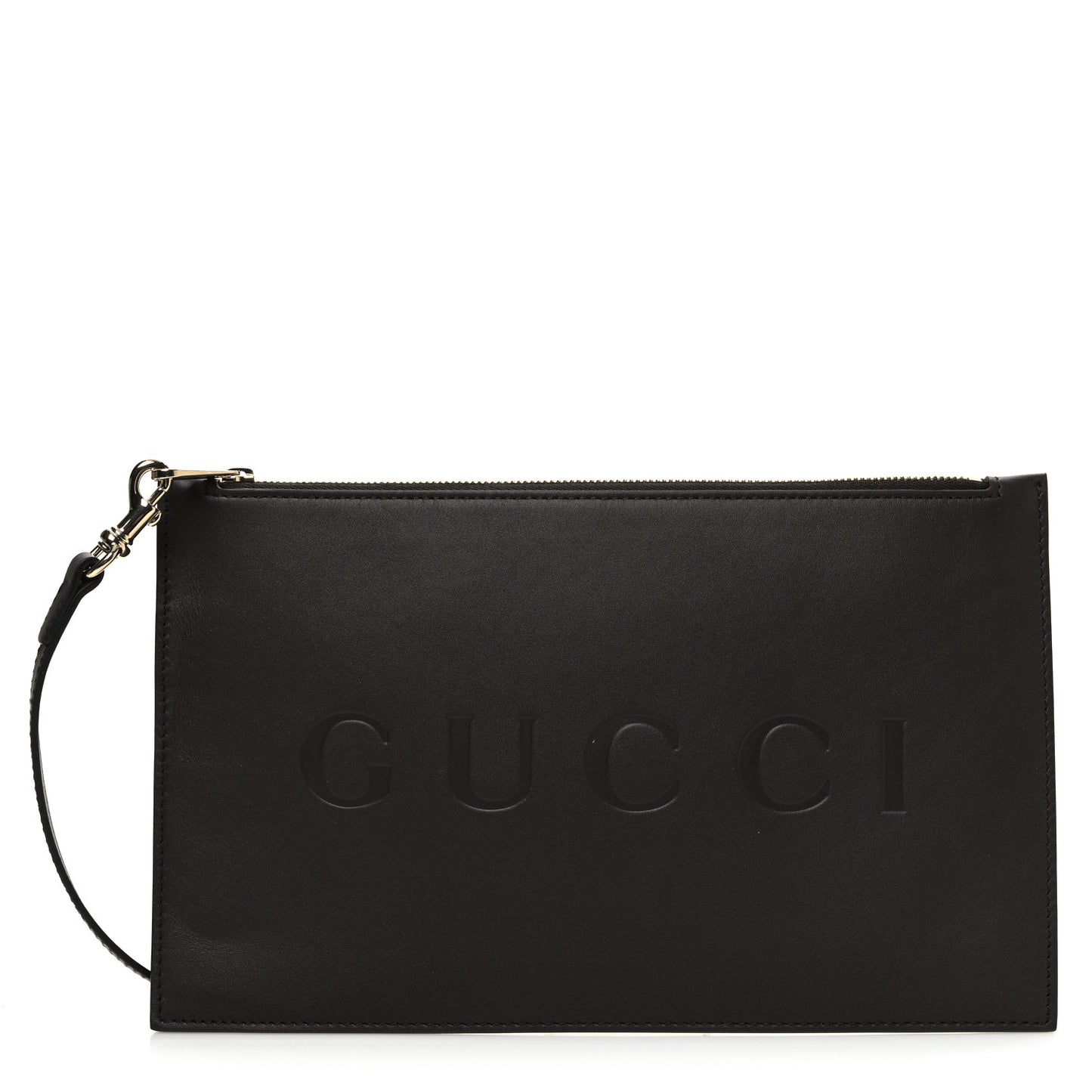 Calfskin Totissima Zip Wristlet Pouch Ebony