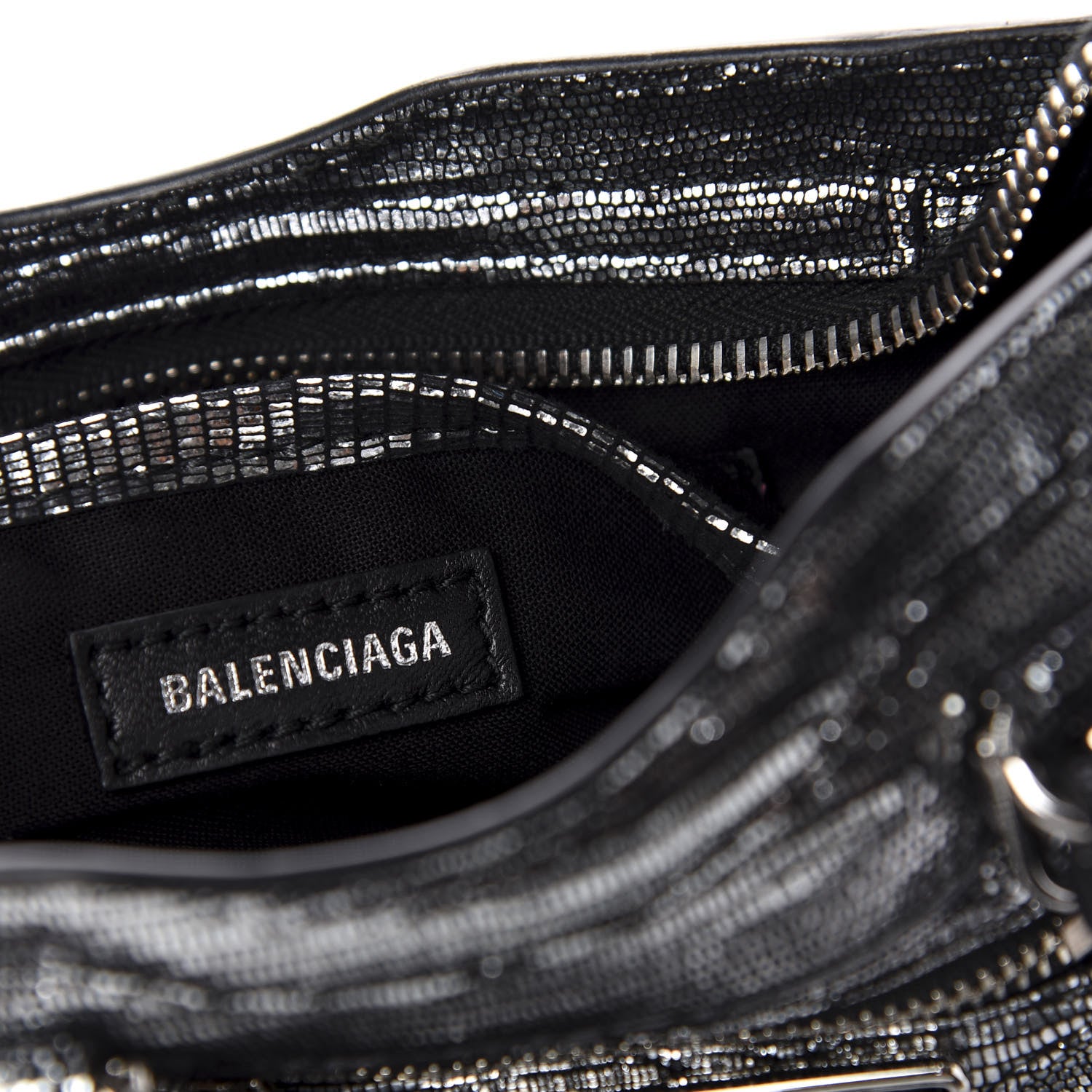 Balenciaga Metallic Calfskin Lizard Embossed Silver Metallic Edge Hardware Nano City Silver 7 of 9