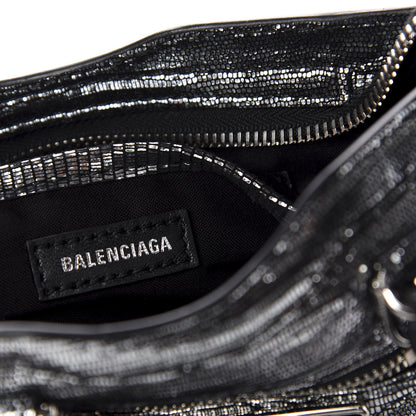 Balenciaga Metallic Calfskin Lizard Embossed Silver Metallic Edge Hardware Nano City Silver 7 of 9