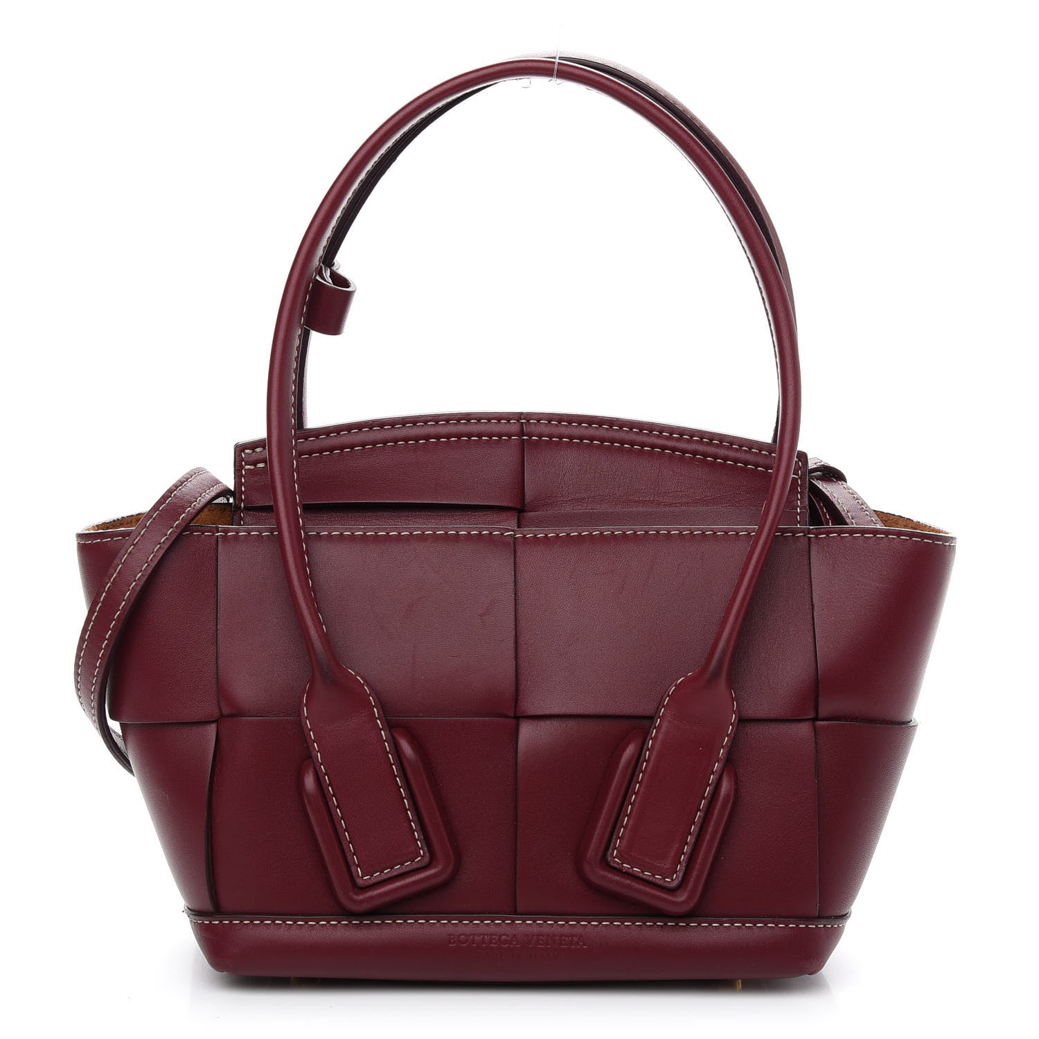 Bottega Veneta Calfskin Mini Maxi Intrecciato Arco Burgundy 1 of 13