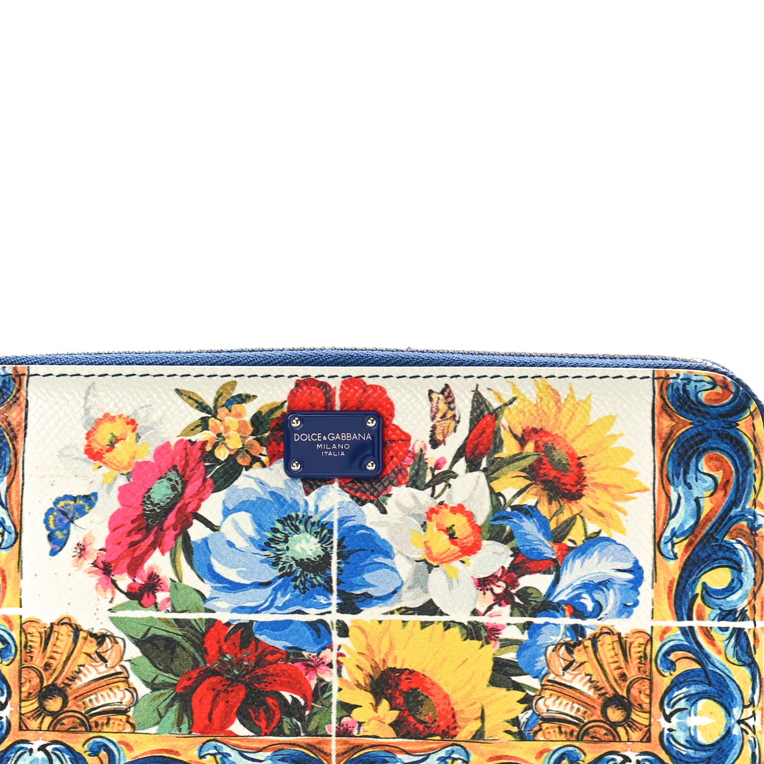 Dolce & Gabbana DOLCE GABBANA Dauphine Majolica Printed Zip Around Wallet Multicolor 7 of 7