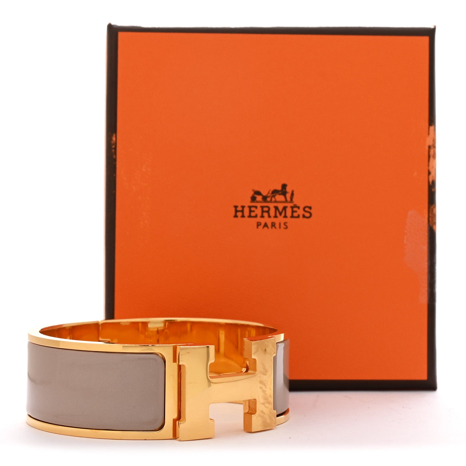 Hermes Enamel Wide Clic Clac H Bracelet Marron Glace 5 of 5