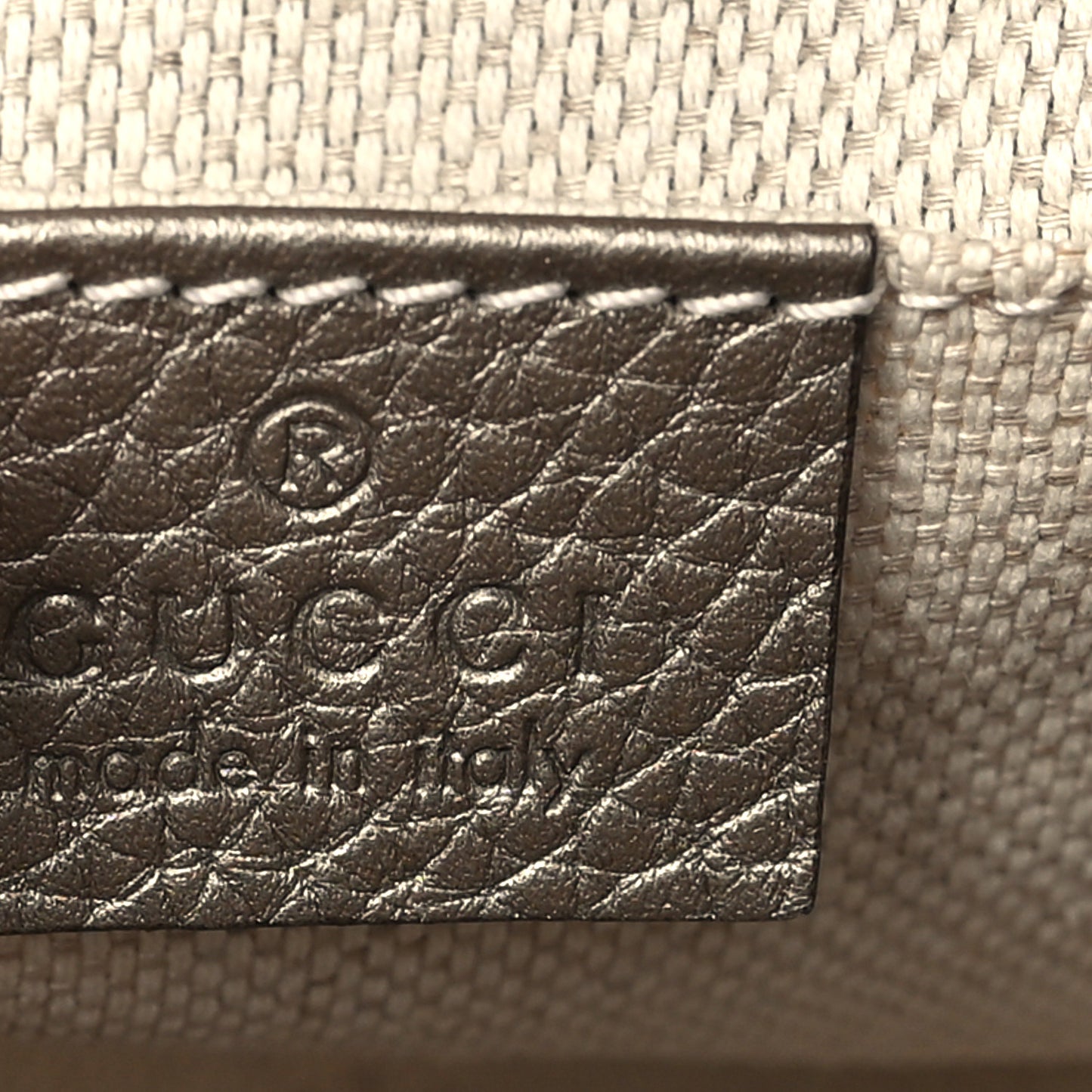 Metallic Pebbled Calfskin Small Soho Disco Bag Golden Beige