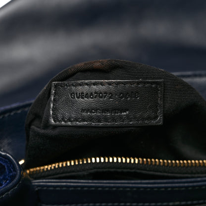 Saint Laurent Velvet Y Quilted Monogram Toy Loulou Crossbody Bag Deep Marine 8 of 14