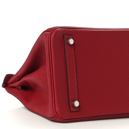 Hermes Taurillon Clemence Birkin 30 Rouge Grenat 8 of 10