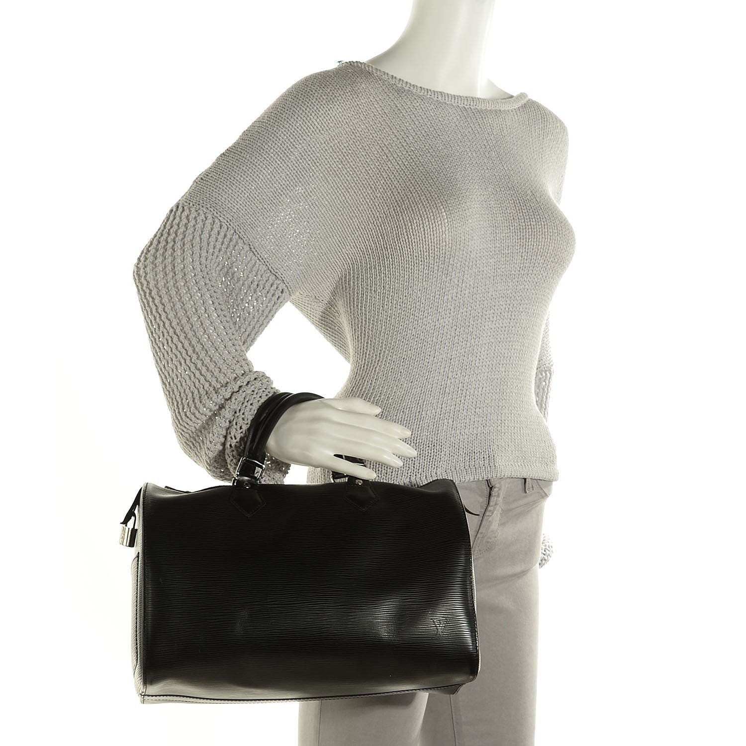 Louis Vuitton Epi Speedy 30 Black 2 of 7