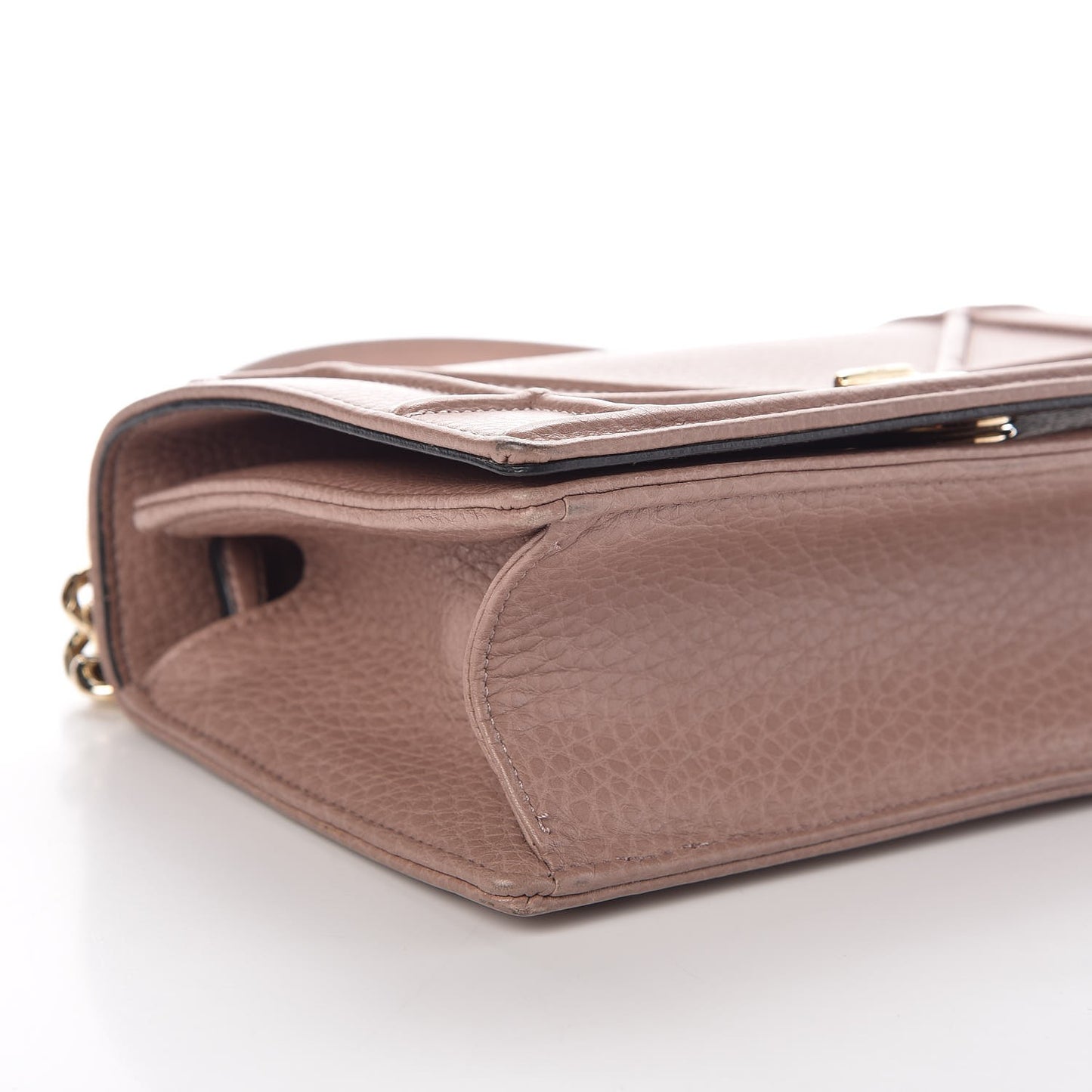 Grained Calfskin Small Diorama Flap Bag Taupe