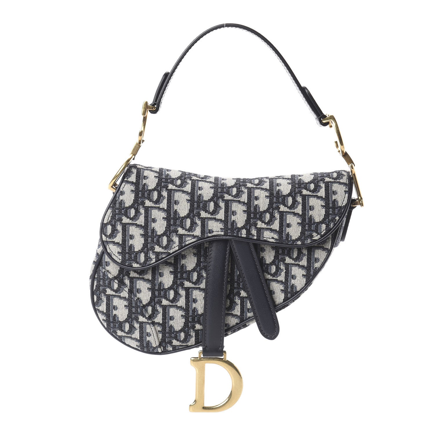 Christian Dior Oblique Mini Saddle Bag Blue 1 of 7