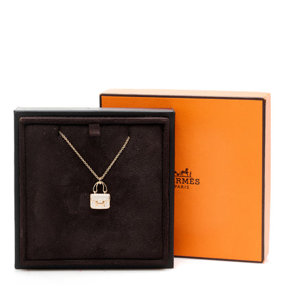 Hermes 18K Rose Gold Diamond Constance Amulettes Pendant Necklace 7 of 7