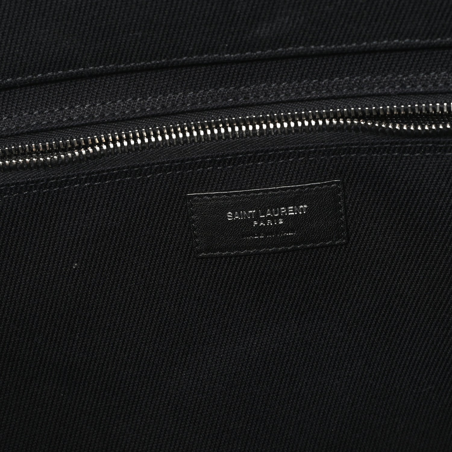 Saint Laurent Linen Calfskin Rive Gauche Tote Black 6 of 13