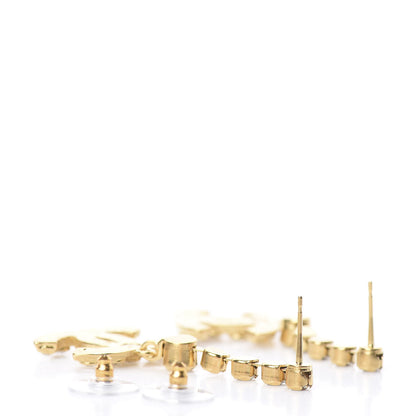 Chanel CC Crystal Drop Earrings Gold 3 of 4