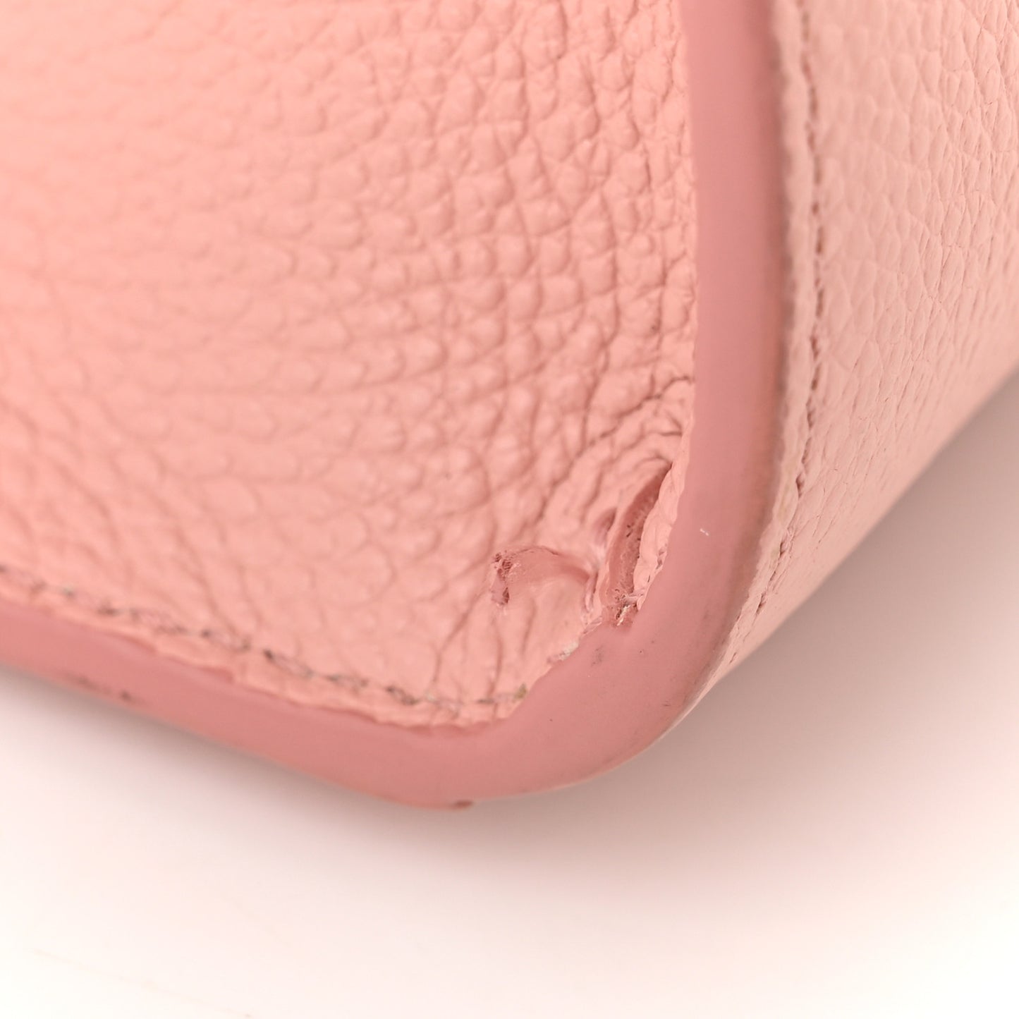 Grainy Calfskin Mini Two Handle Title Bag Blush Pink