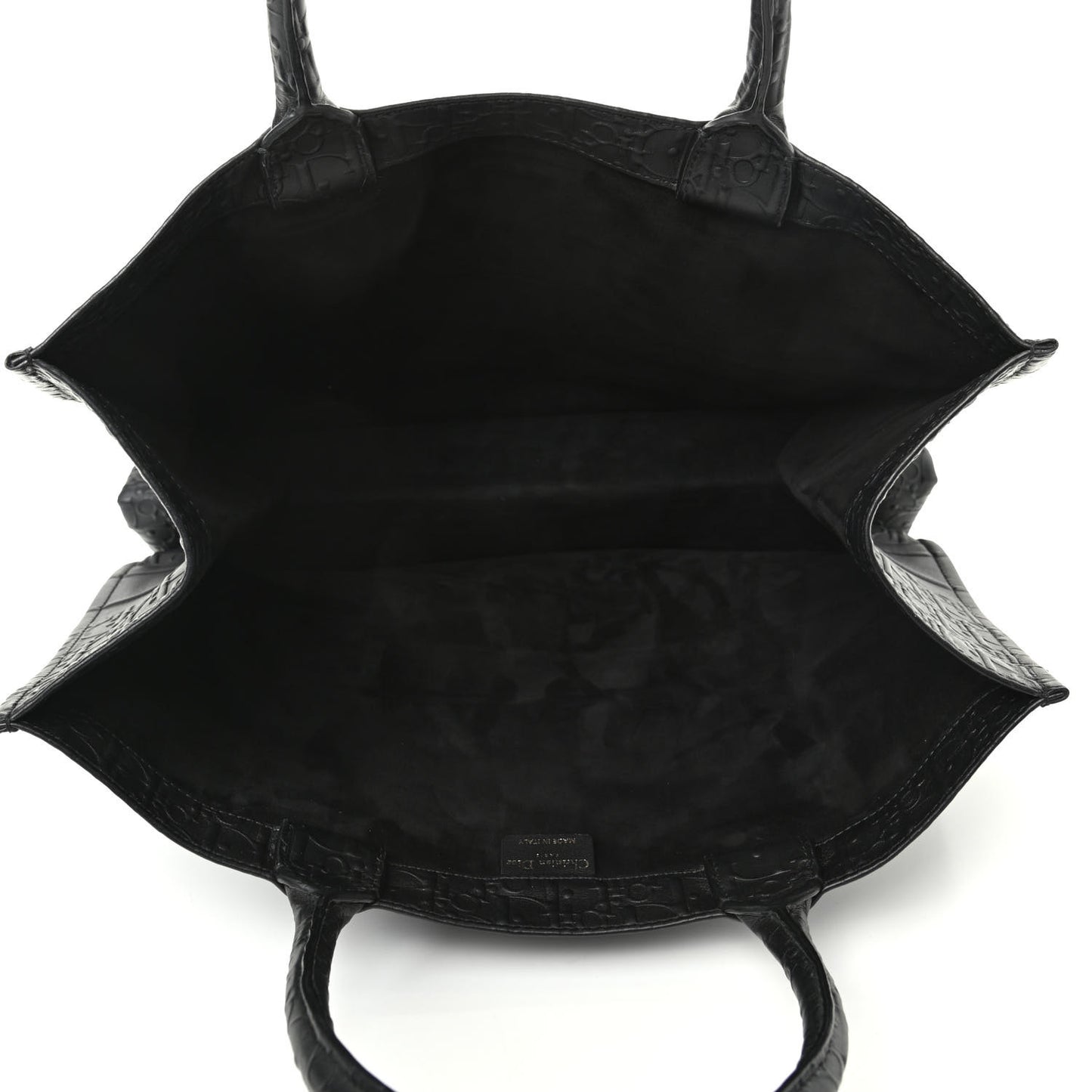 Oblique Calfskin Embossed Book Tote Black