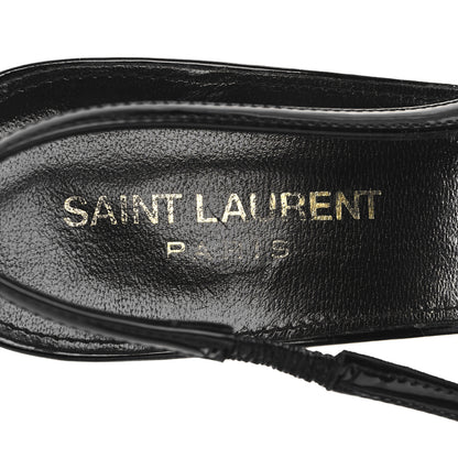 Saint Laurent Patent Cap Toe Vesper Slingback Pumps 39 Black 8 of 9