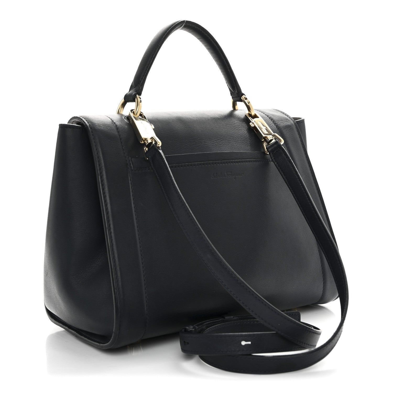 Salvatore Ferragamo Calfskin Sofia Rainbow Top Handle Bag Blue 3 of 21