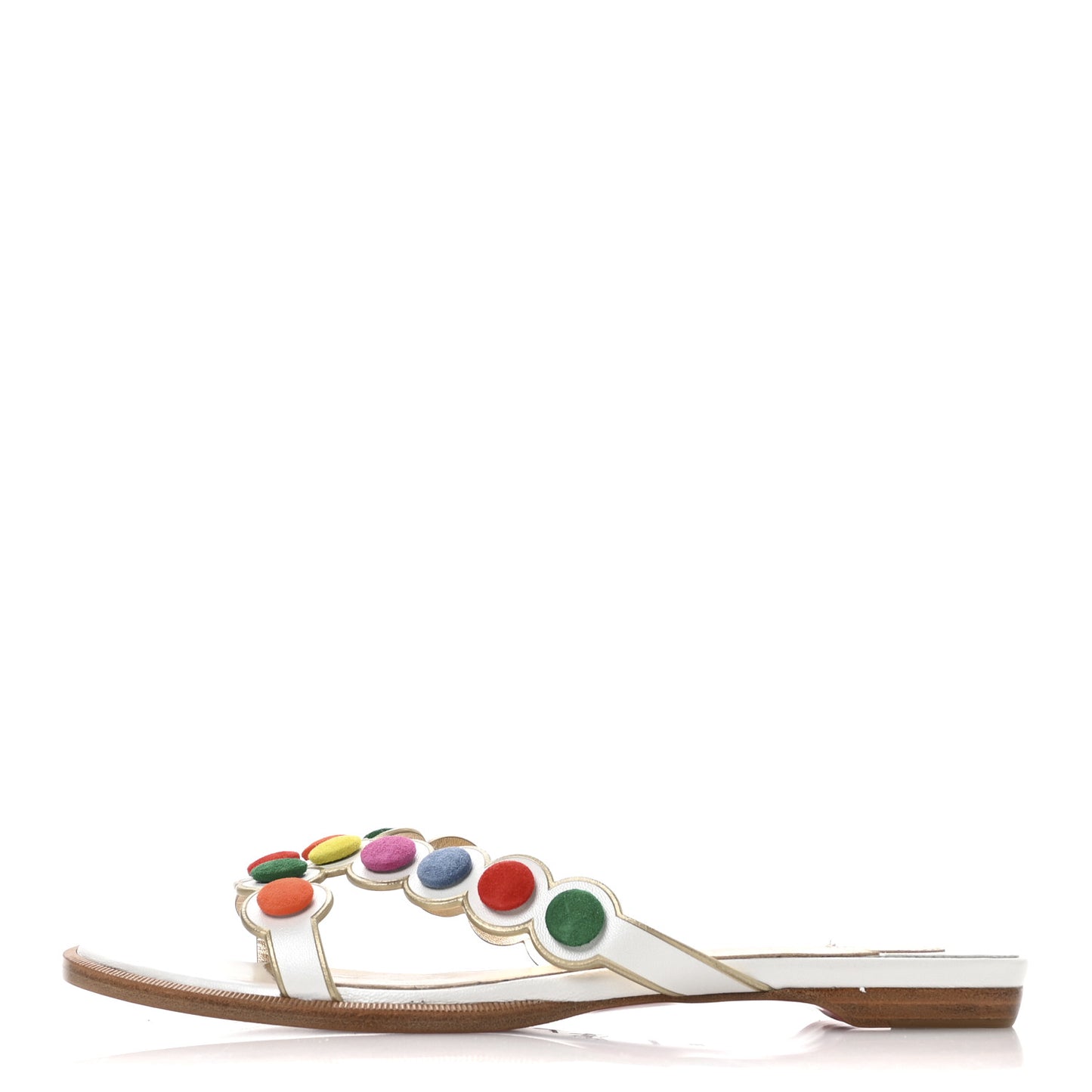 Kid Suede Smarta Flat Sandals 38 White Multicolor