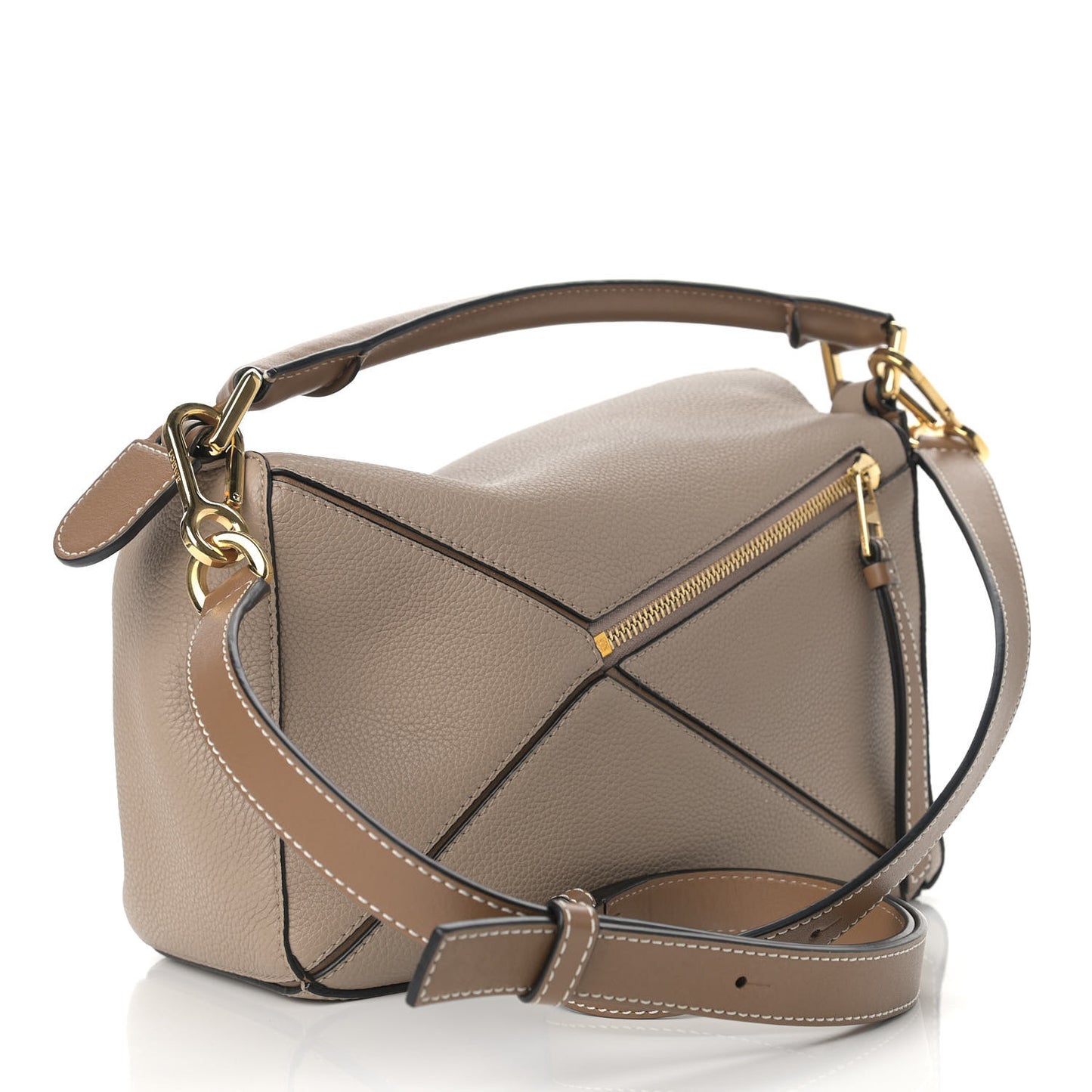 Grained Calfskin Small Puzzle Bag Sand Mink