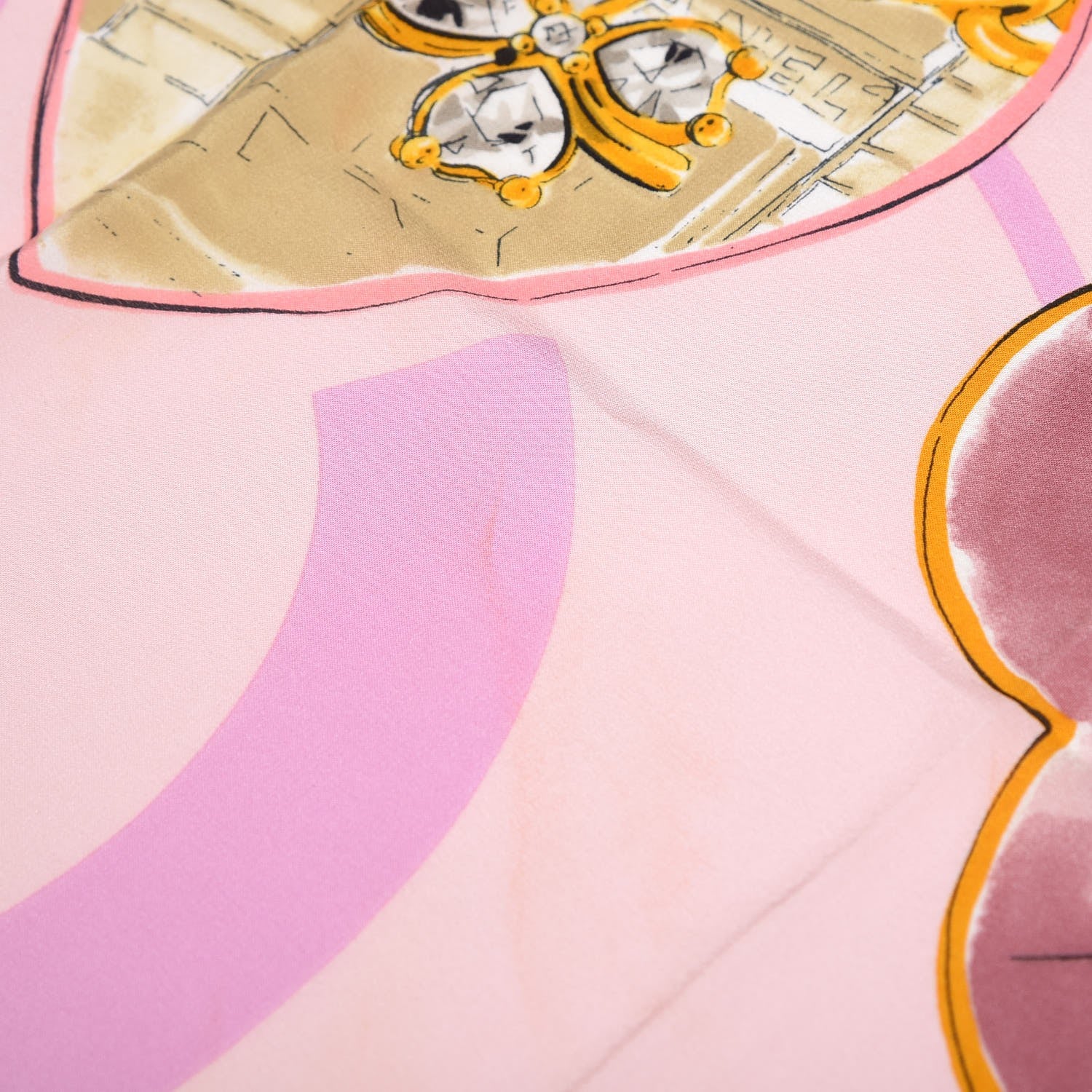 Chanel Silk CC Heart Square Scarf Pink 9 of 10