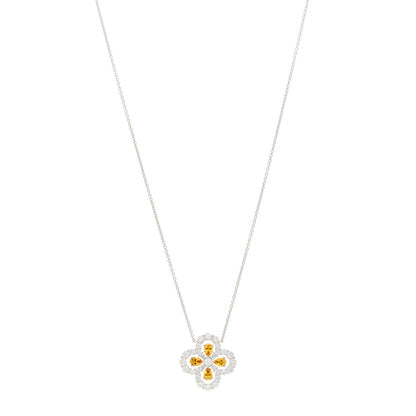 Harry Winston Platinum Diamond Yellow Sapphire Full Loop Pendant Necklace 1 of 5