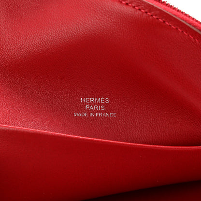 Hermes Tadelakt Chevre Tutti Frutti Pomme Purse Wristlet Rouge Vif 6 of 8