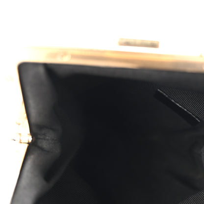 Chanel Shiny Aged Lambskin Quilted Kiss Lock Clutch With Chain Black 5 of 10