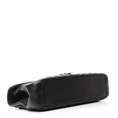Saint Laurent Sheepskin Matelasse Chevron Monogram Monochrome Large College Satchel Black 4 of 11