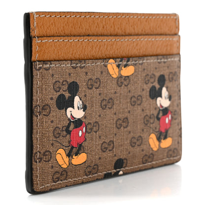 Gucci X DISNEY Mini Vintage GG Supreme Monogram Mickey Mouse Card Holder Beige Vintage Sun Oil 3 of 7