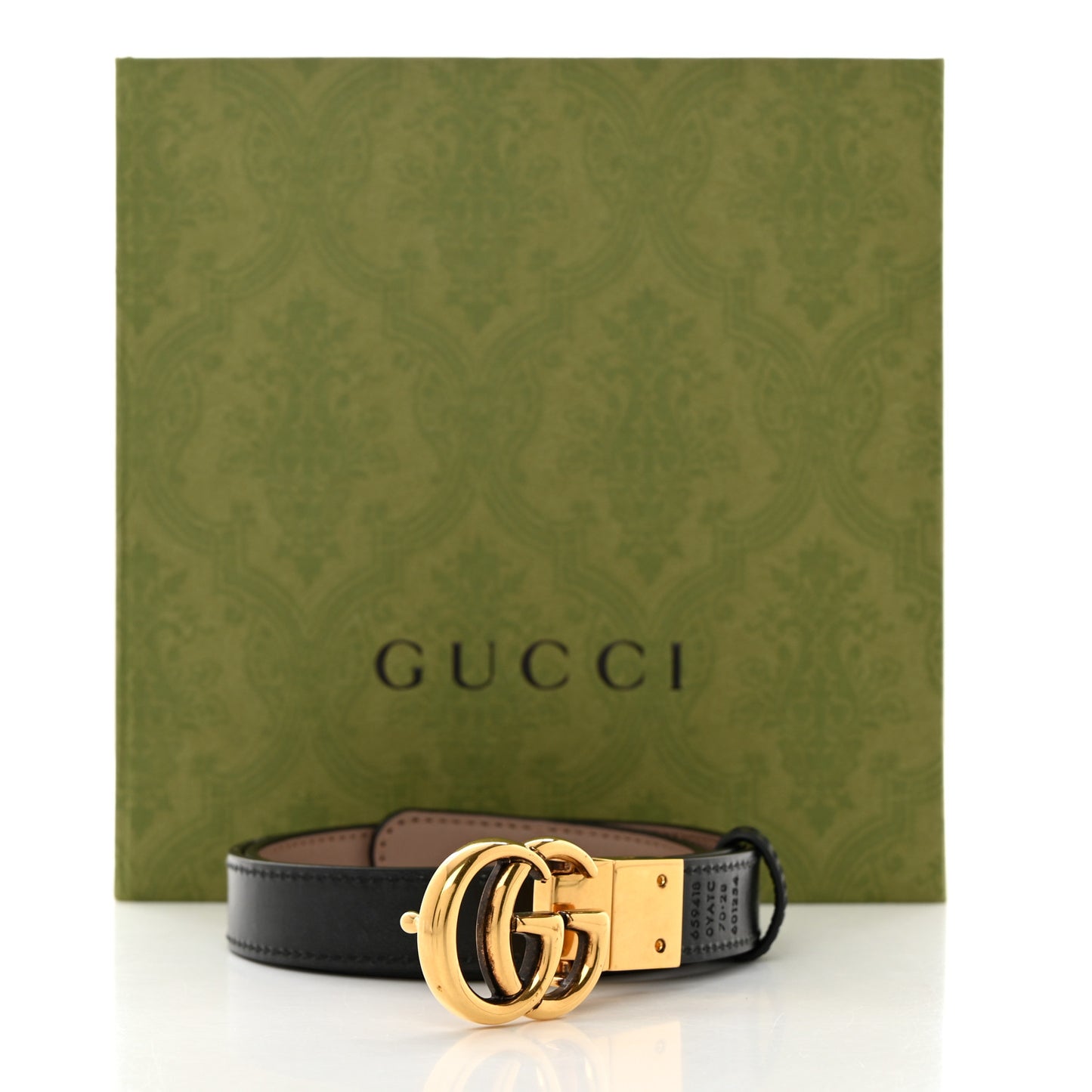 Plutone Calfskin Double G Reversible 20mm Belt 70 28 Porcelain Rose Black