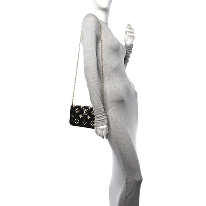 Louis Vuitton Empreinte Monogram Giant Felicie Pochette Black Beige 2 of 11