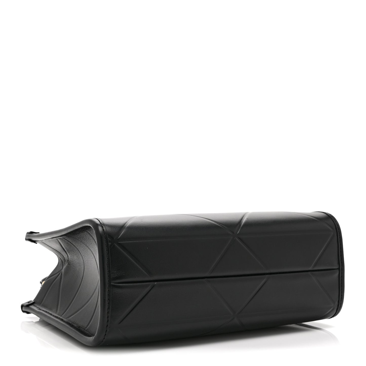 Soft Calfskin Triangolo Symbole Embossed Mini Tote Black
