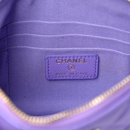 Chanel Caviar Quilted Small Zipped Pouch Purple 6 of 7