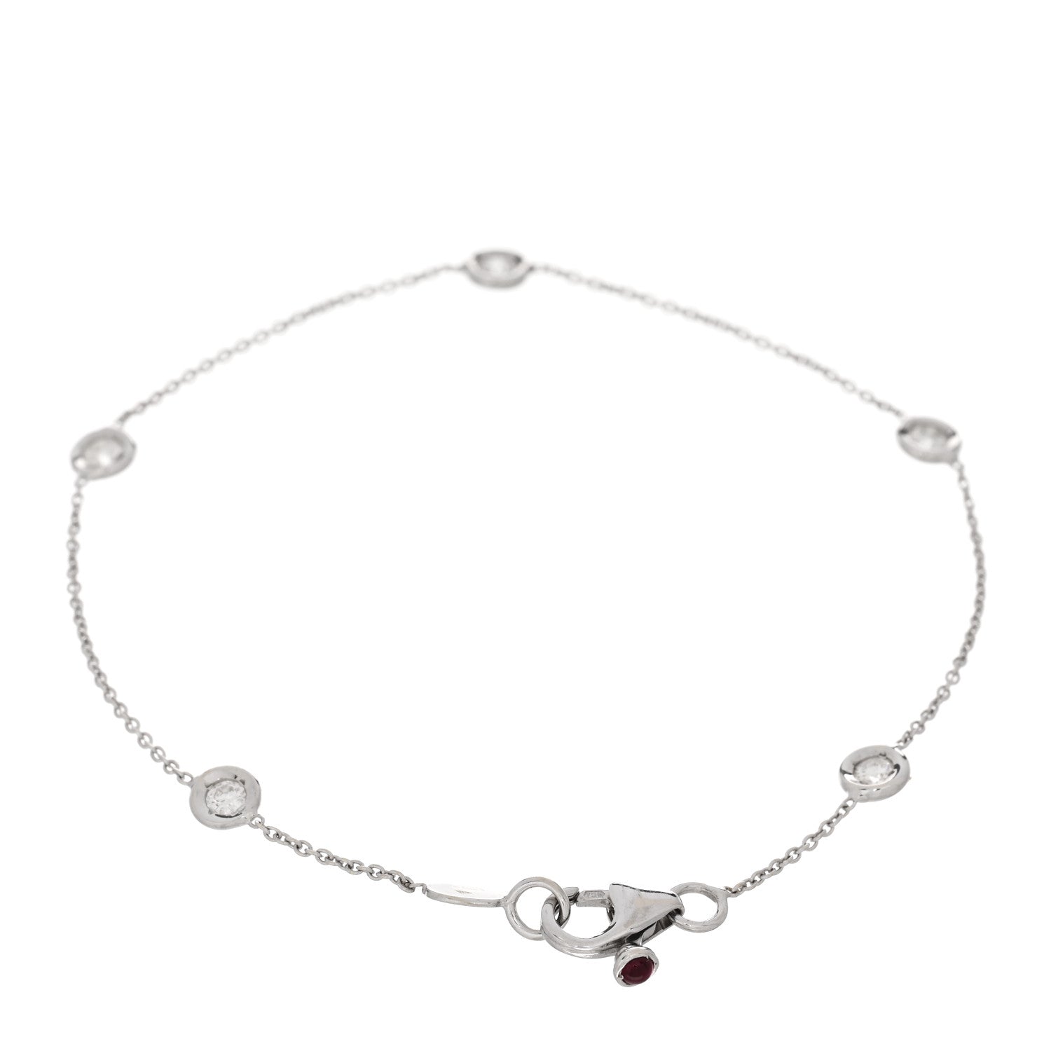 Roberto Coin ROBERTO COIN 18K White Gold Diamond By the Inch Five Station Bracelet 2 of 3