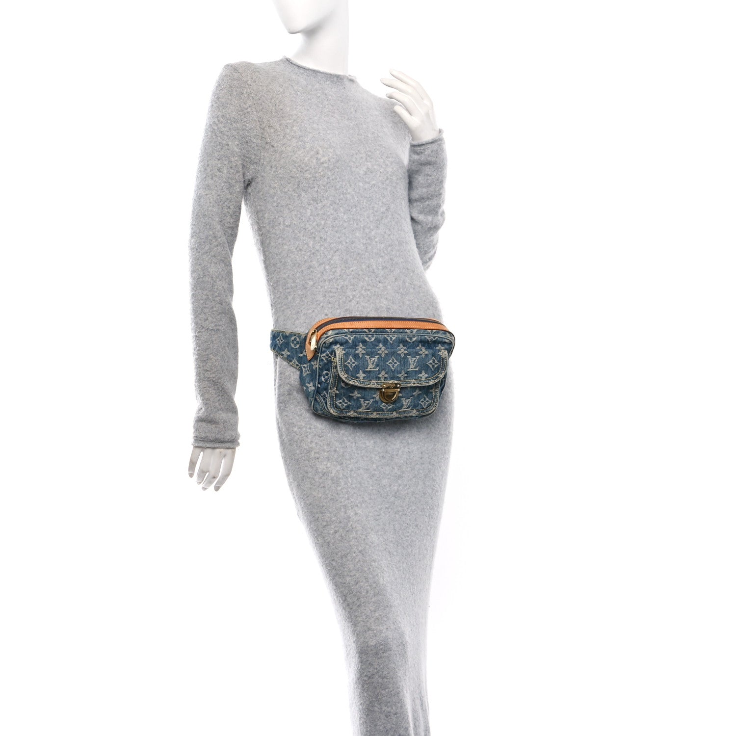 Louis Vuitton Monogram Denim Bum Bag Blue 2 of 9