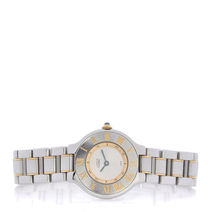 Cartier Stainless Steel 18K Yellow Gold 28mm Must De 21 Quartz Watch 3 of 5