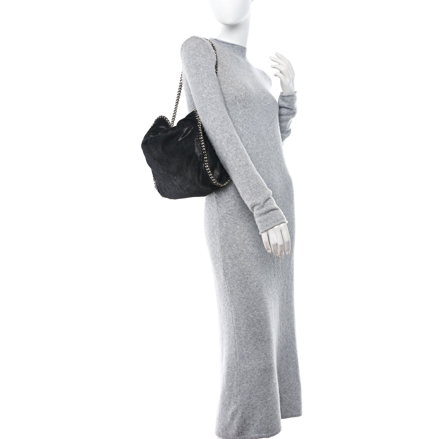 Stella McCartney Shaggy Deer Falabella Fold Over Tote Black 2 of 9