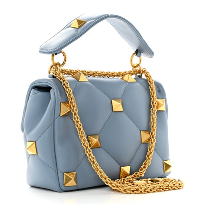 Valentino Garavani Nappa Medium Roman Stud Shoulder Bag Niagara 3 of 10