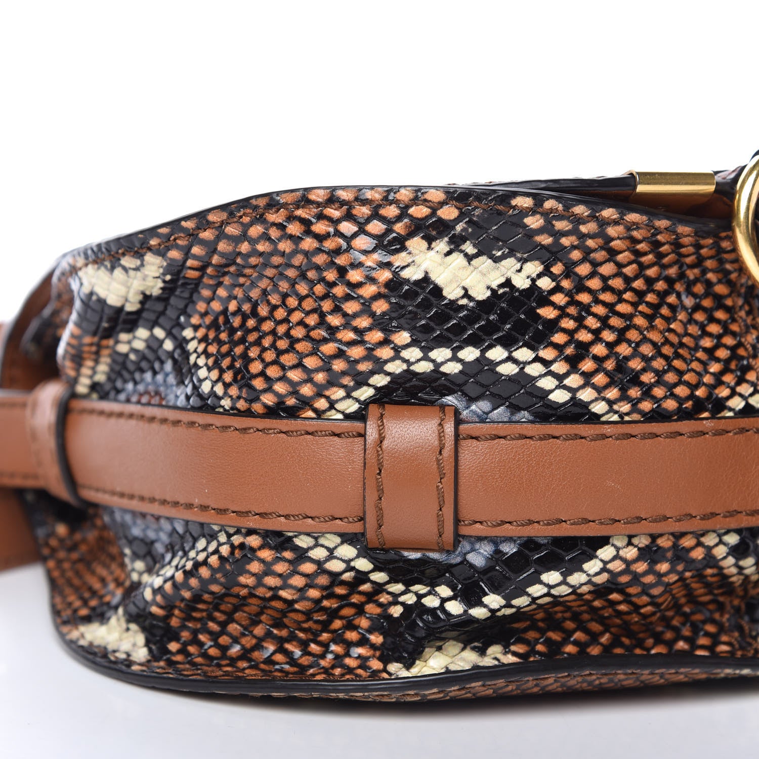 Chloe Python Embossed Calfskin Mini Marcie Round Crossbody Bag Multicolor 6 of 10