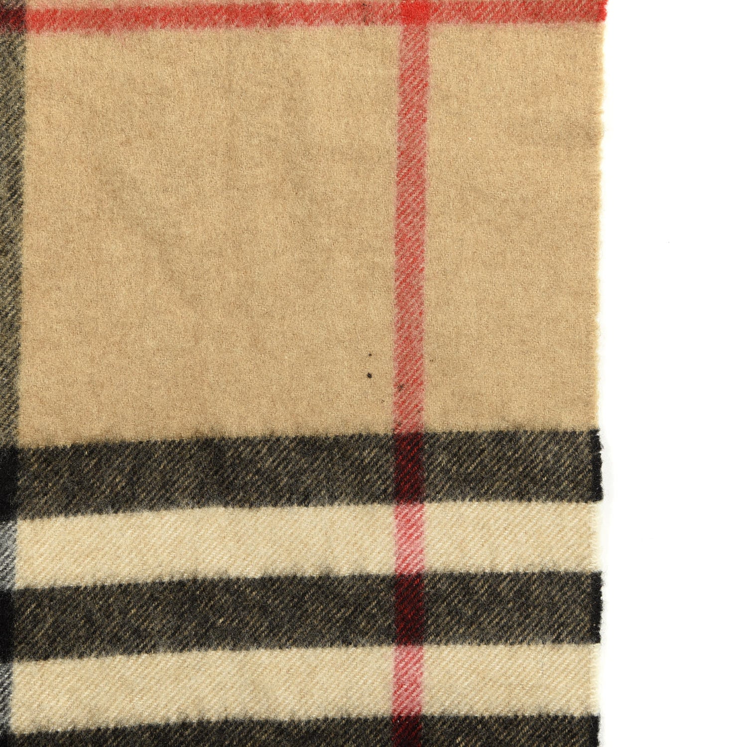 Burberry Cashmere Giant Check Fringe Scarf Camel 6 of 6
